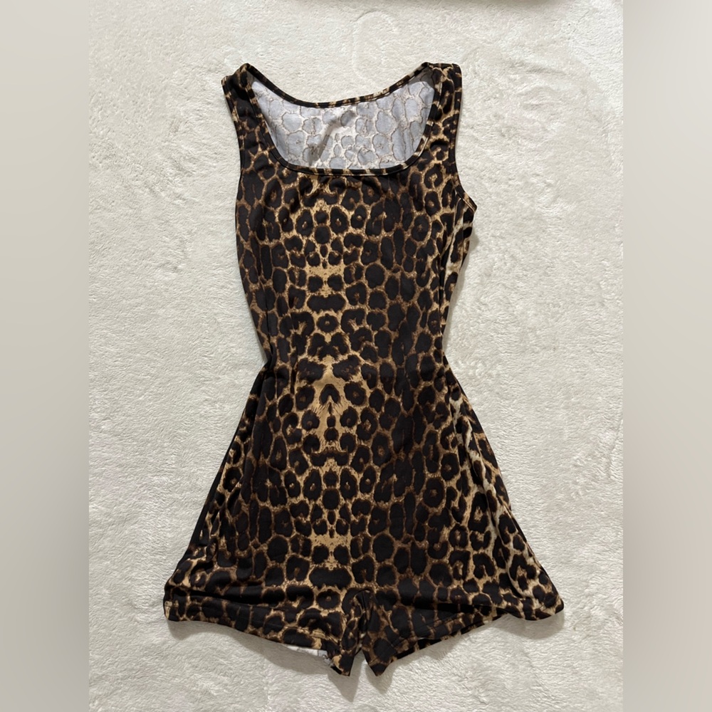 Leopard Print Sleeveless bodysuit